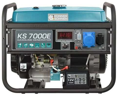 KÖNNER & SÖHNEN BENZINO GENERATORIUS 5.0kW 230V KS 7000E, ELEKTRINIS PALEIDIMAS