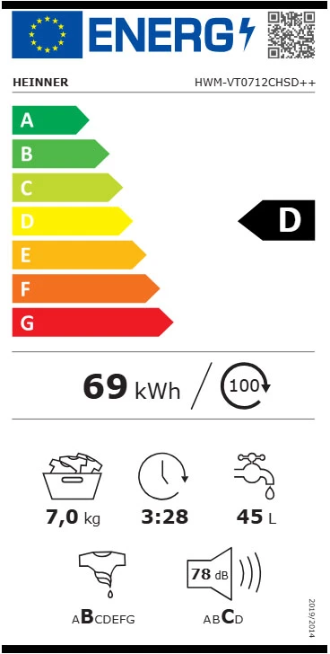 SKALBIMO MAŠINA HEINNER HWM-VT0712CHSD++