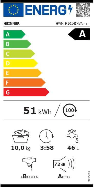 HEINNER HWM-H1014INVA+++ skalbimo mašina