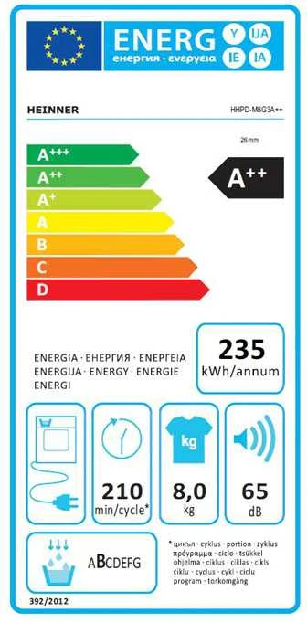 HEINNER šilumos siurblio džiovyklė HHPD-M8G3A++