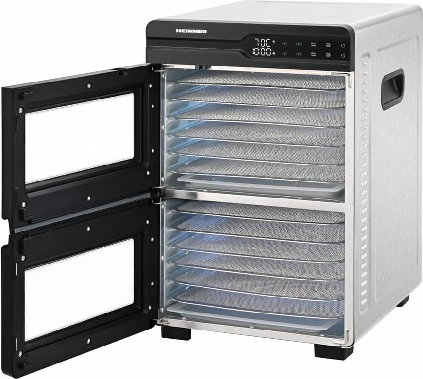 Vaisių ir daržovių džiovintuvas 1000-1200W HFD-KDDB1200BKSS HEINNER