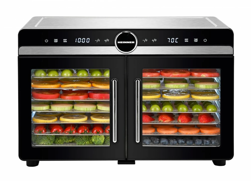 Vaisių ir daržovių džiovintuvas 1200–1400 W HFD-KDDB1400BKSS HEINNER