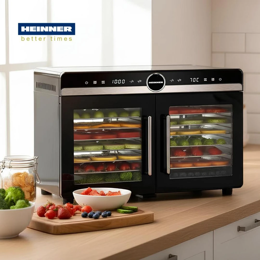 Vaisių ir daržovių džiovintuvas 1200–1400 W HFD-KDDB1400BKSS HEINNER