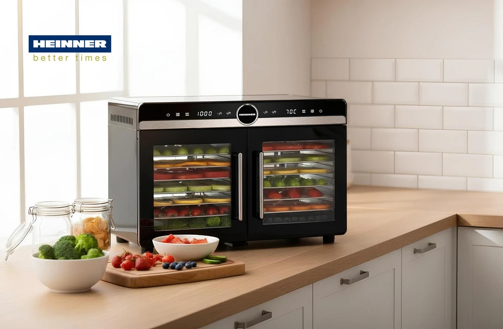 Vaisių ir daržovių džiovintuvas 1200–1400 W HFD-KDDB1400BKSS HEINNER