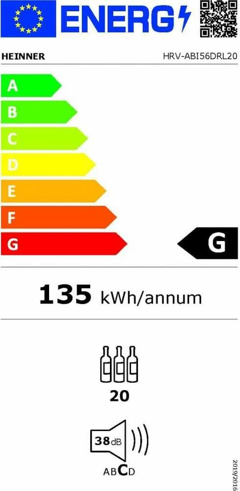 Vyno spintelė HRV-ABI56DRL20 HEINNER