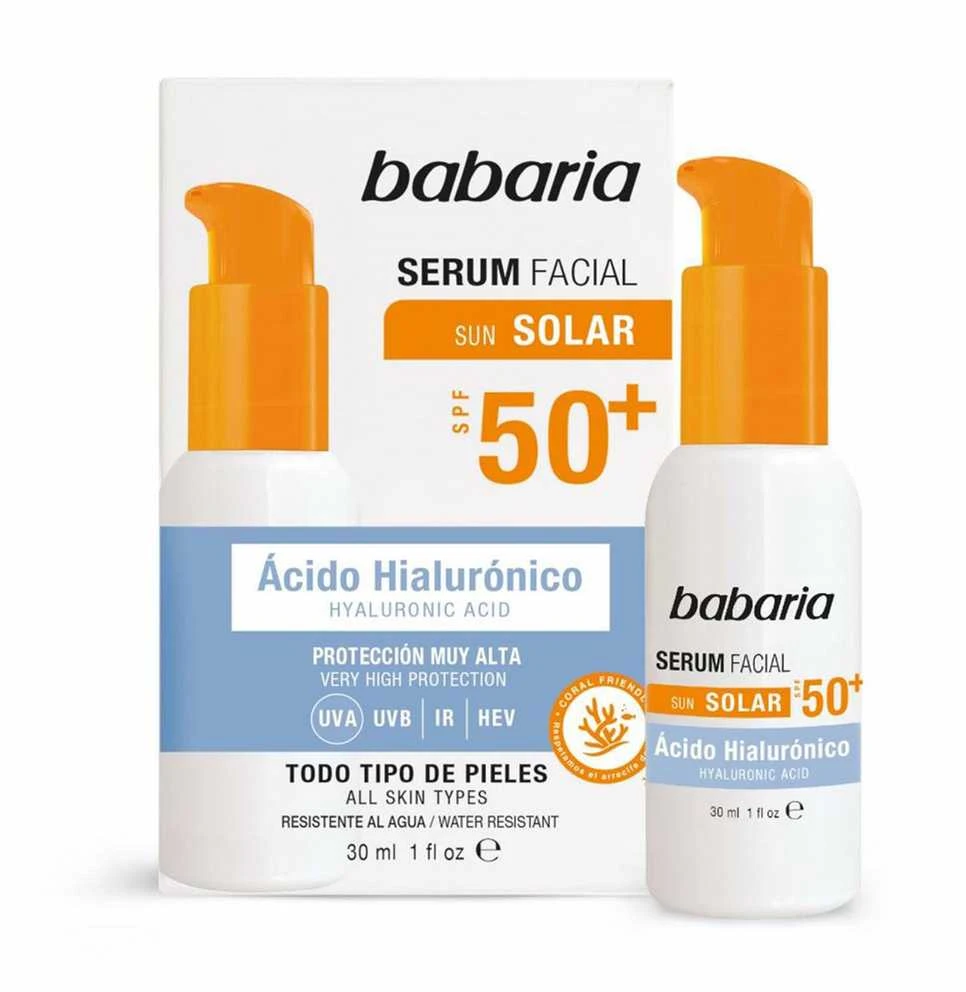 Babaria Solar Acido Hialurónico Serum Facial Spf50, 30 ml