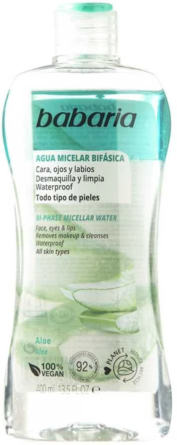 Dvifazis micelinis vanduo BABARIA Aloe 400ml