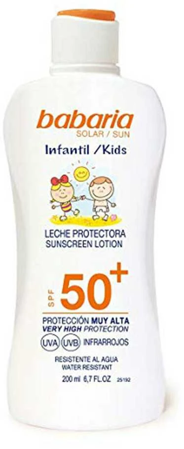 Babaria Sun Vaikams skirtas apsauginis losjonas nuo saulės, atsparus vandeniui Spf50 200ml