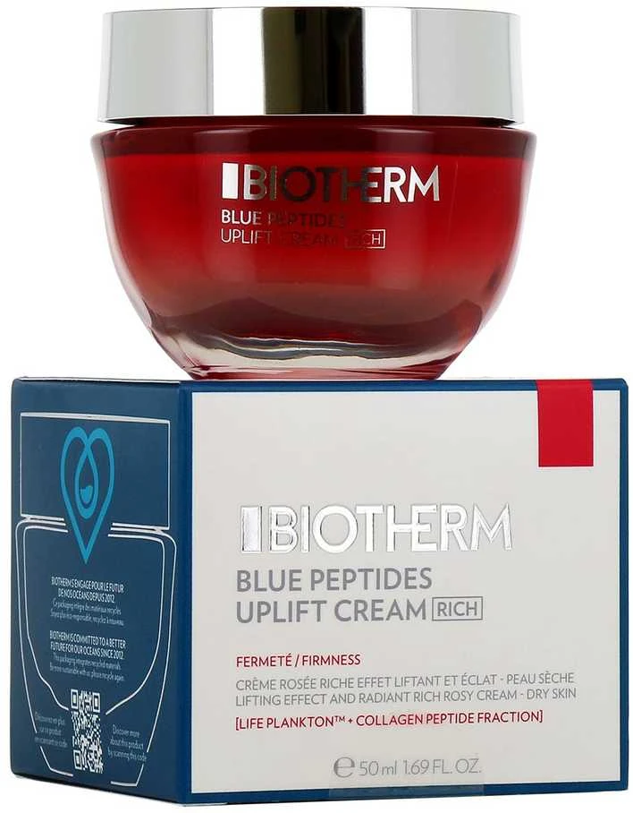 Biotherm Dieninis putojantis kremas su senėjimą stabdančiu poveikiu Mėlyna Peptides (Uplift Kreminis Rich), 50 ml