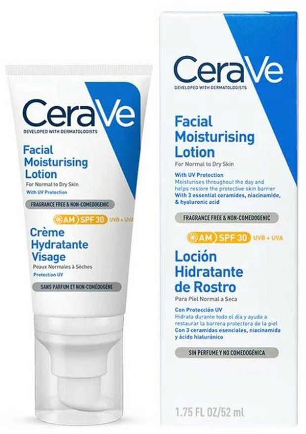 Drėkinamasis veido losjonas Cerave Facial Moisturising Lotion SPF30, 52 ml