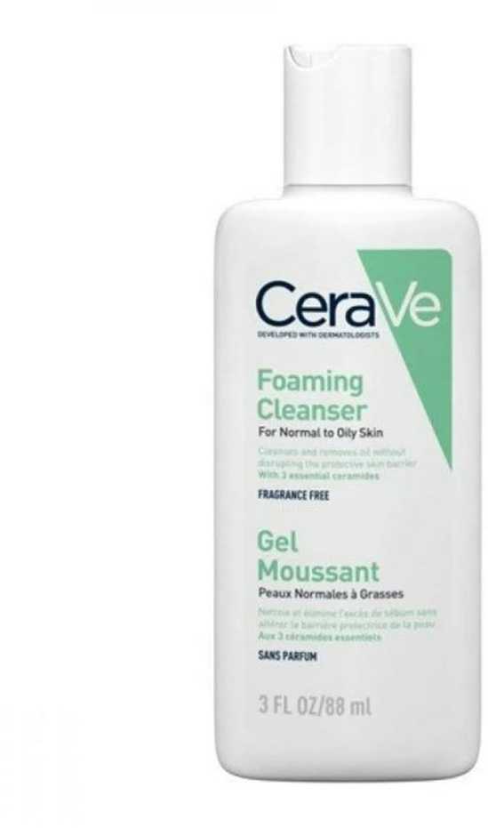 Putojantis veido ir kūno prausiklis normaliai ir riebiai odai Cerave Foaming Cleansing Gel, 88 ml.