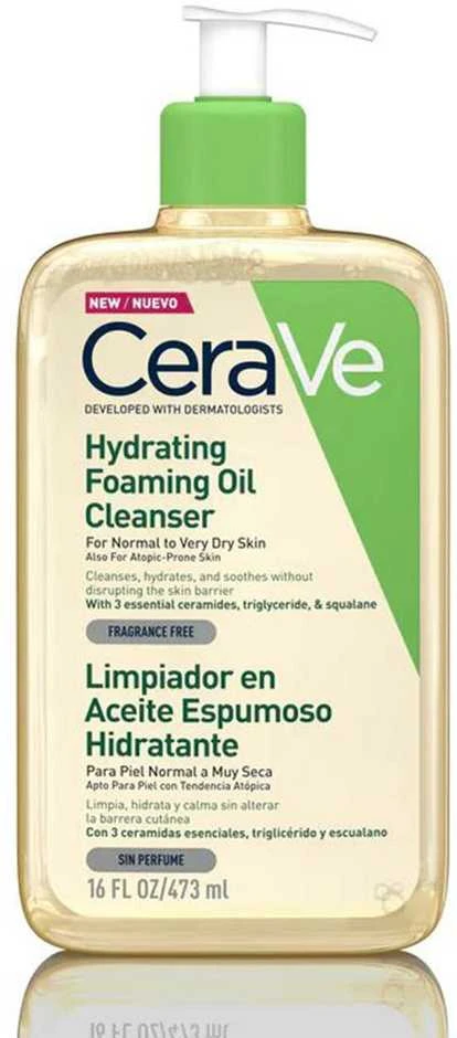 Drėkinamasis putojantis prausimosi aliejus Cerave Hydrating Foaming Oil Cleanser, 473 ml