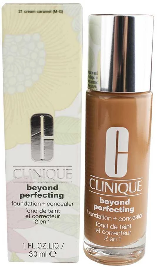 „Clinique Beyond Perfecting Foundation“ makiažo pagrindas ir kaukė 21 kreminis karamelės kremas, 30 ml