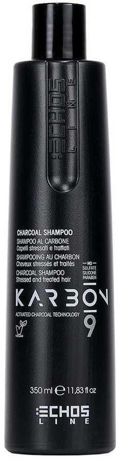 Echosline Karbon 9 Charcoal Šampūnas šampūnas pažeistiems plaukams, 350 ml