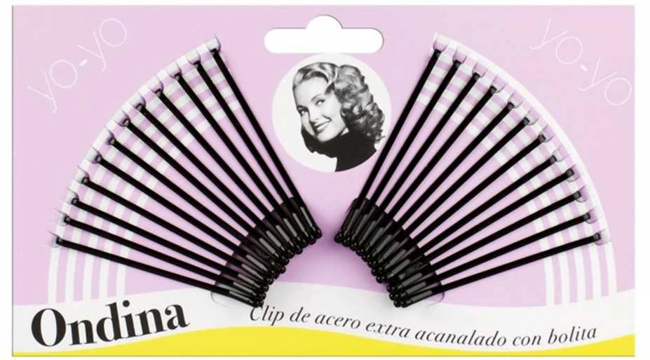Eurostil Acanalado Clips Acero Con Bolita Negra 50mm Pack 1un