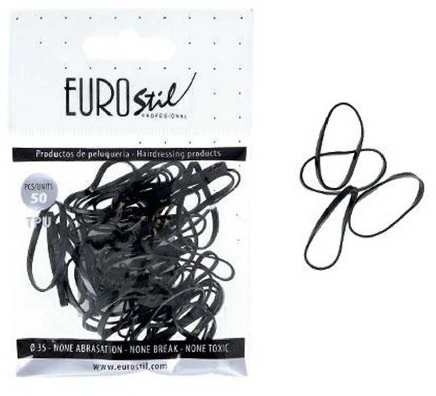 "Eurostil" juodų plaukų gumučių maišelis 50vnt