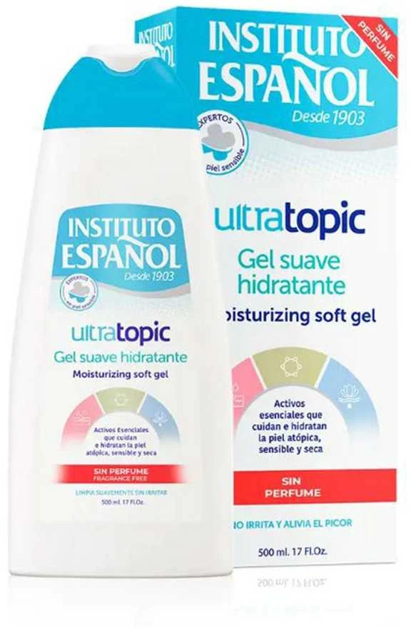 Instituto Español Ultratopic Gel Hidratante Suave Sin Perfume, 500 ml