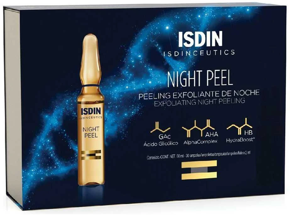 Isdinceutics Night Peel šveičiamasis veido serumas ampulėse nakčiai 30x2ml