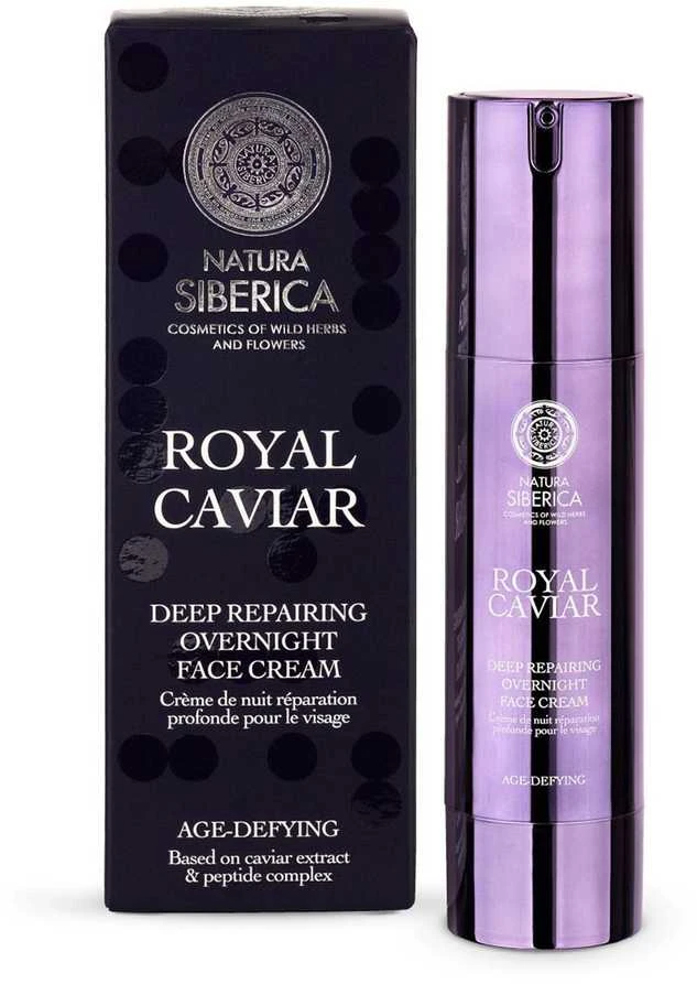 Natura Siberica Kremas veidui naktinis intensyvus atstatanis ROYAL CAVIAR, 50 ml