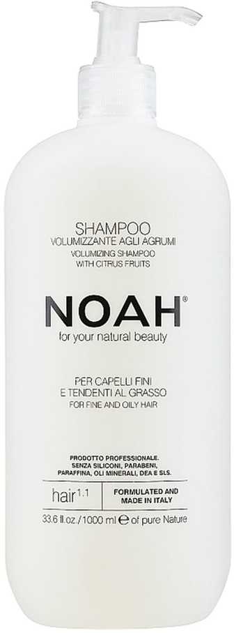 Noah 1.1. Thickening Šampūnas With Citrus Fruits Šampūnas besiriebaluojantiems plaukams, 1000 ml