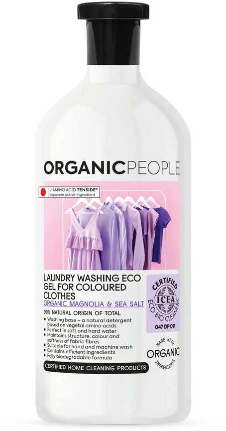 "Organic People" Spalvotiems drabužiams "Magnolija ir jūros druska" skalbimo gelis 200ml