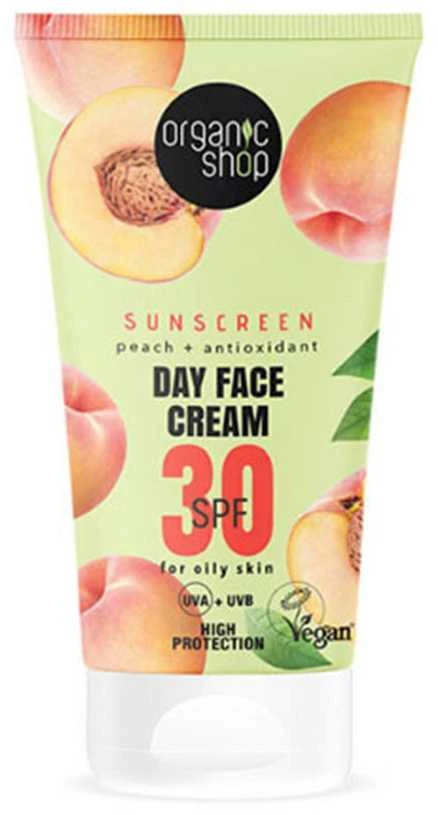 "Organic Shop" persikų kremas veido odai "De Dia Spf30" 50ml