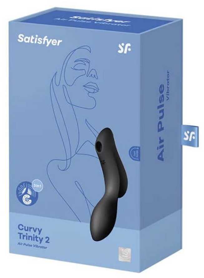 Satisfyer SATISFYER_Curvy Trinity 2 oro pulsavimo vibratorius klitorio stimuliatorius su vibracijomis Juodas