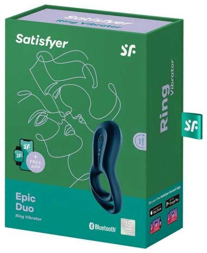 „Satisfyer Epic Duo Ring“ – dvigubas vibruojantis varpos žiedas