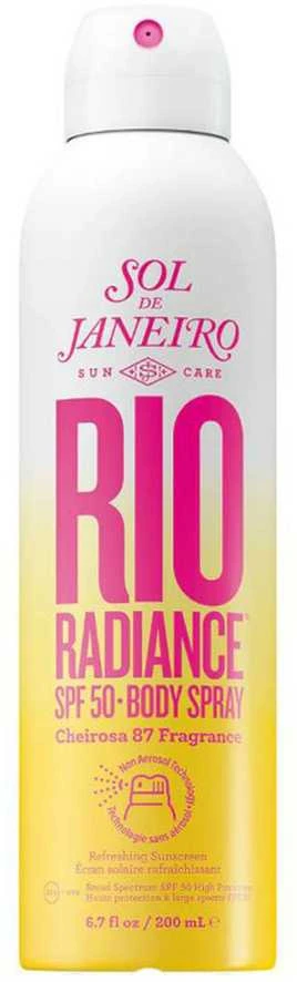 Sol De Janeiro Rio Radiance Body Purškiklis SPF 50 apsauginis kūno purškiklis nuo saulės, 200 ml