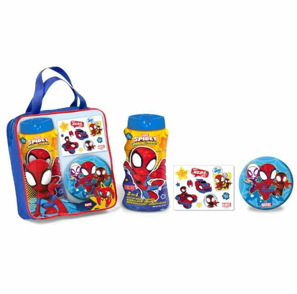Marvel Cartoon Lorenay Spiderman Bolsa De Baño Tatuajes Gel, 300 ml