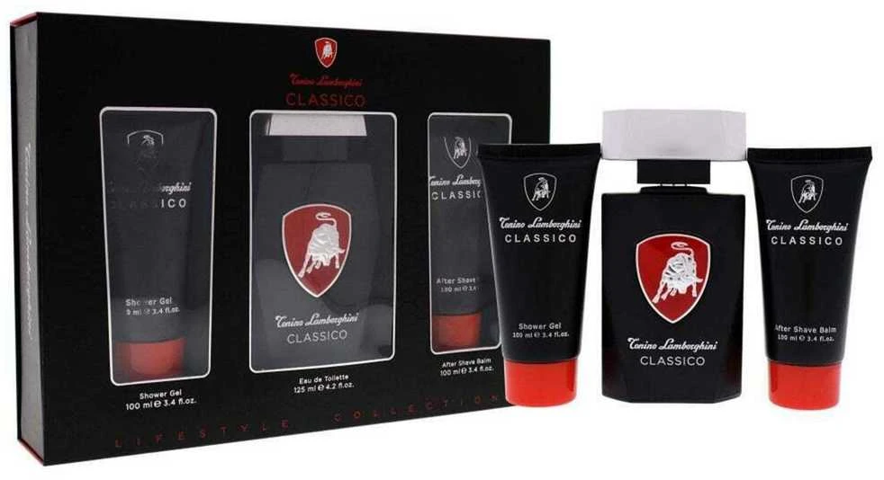 rinkinys Tonino Lamborghini Classic Tualetinis vanduo 125ml + Purškiamasis gelis 100ml + Balzamas po skutimosi 100ml