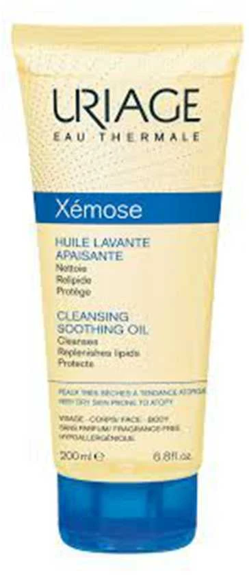 Uriage Xémose Cleansing Soothing Oil valomasis aliejus sausai odai veidui ir kūnui, 200 ml