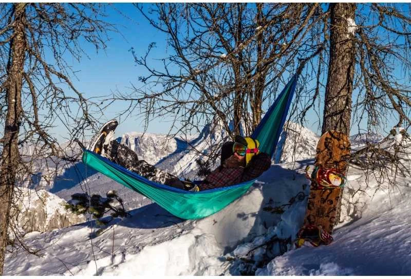 Amazonas Adventure ice-mėlynas kelioninis hamakas, 275x140 cm, itin lengvas (tik 180 gramų)