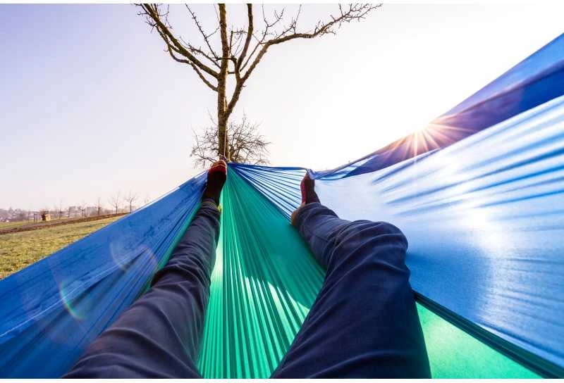 Amazonas Adventure ice-mėlynas kelioninis hamakas, 275x140 cm, itin lengvas (tik 180 gramų)