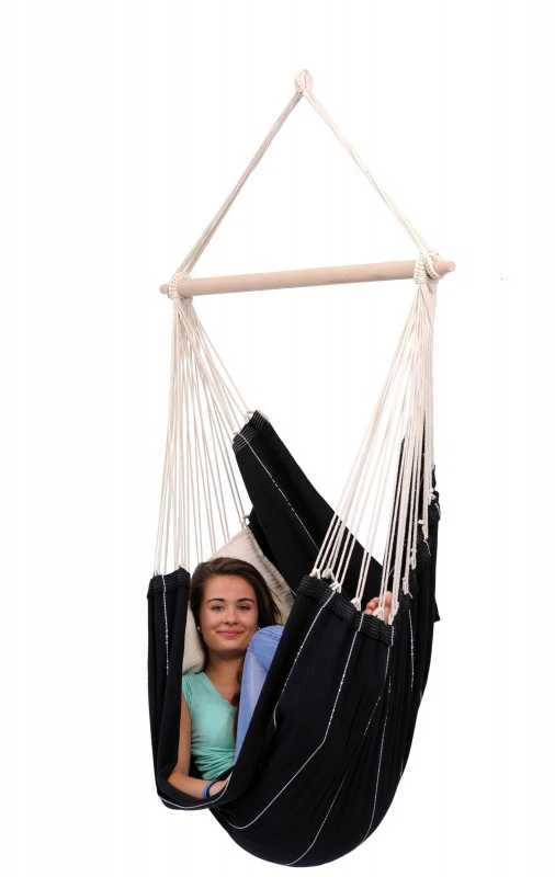 Amazonas Brasil juodas Dvigubas Hamakas, 160x130 cm, 150 kg
