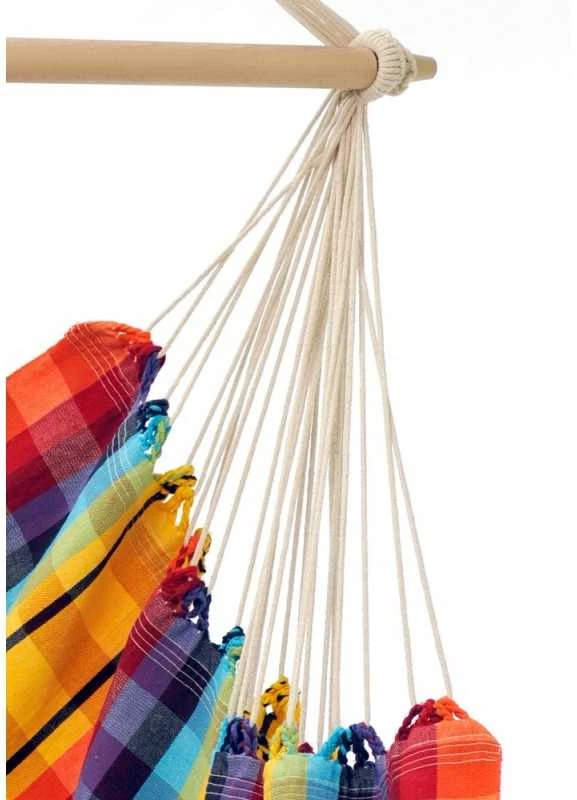 Amazonas Brasil vaivorykštinis dvivietis hamakas, 160x130 cm, 150 kg