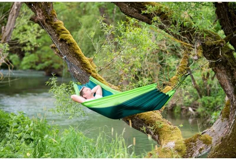 Amazonas Silk Traveller forest (žalias-žalias) Travel Hammock, 220x140 cm, 150 kg