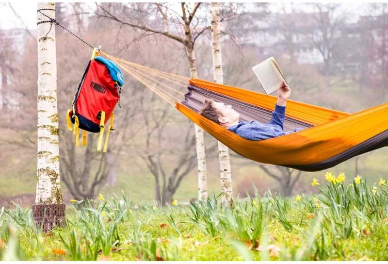 Amazonas Silk Traveller techno (oranžinis-pilkas) Travel Hamakas, 220x140 cm, 150 kg