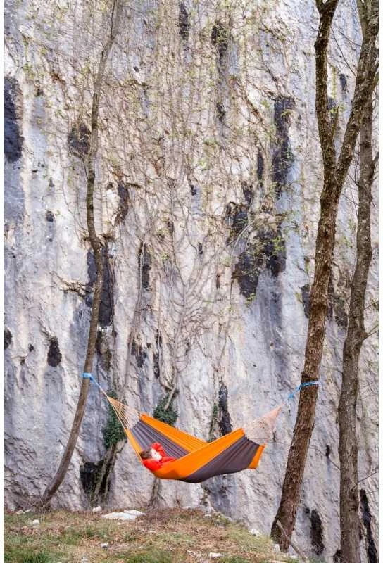 Amazonas Silk Traveller techno (oranžinis-pilkas) Travel Hamakas, 220x140 cm, 150 kg