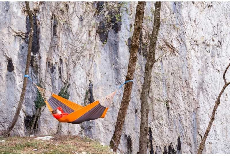 Amazonas Silk Traveller techno (oranžinis-pilkas) Travel Hamakas, 220x140 cm, 150 kg