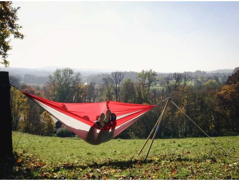 Amazonas Silk Traveller XXL (raudonas-sidabrinis) Travel Hamakas, 320x230 cm, 200 kg