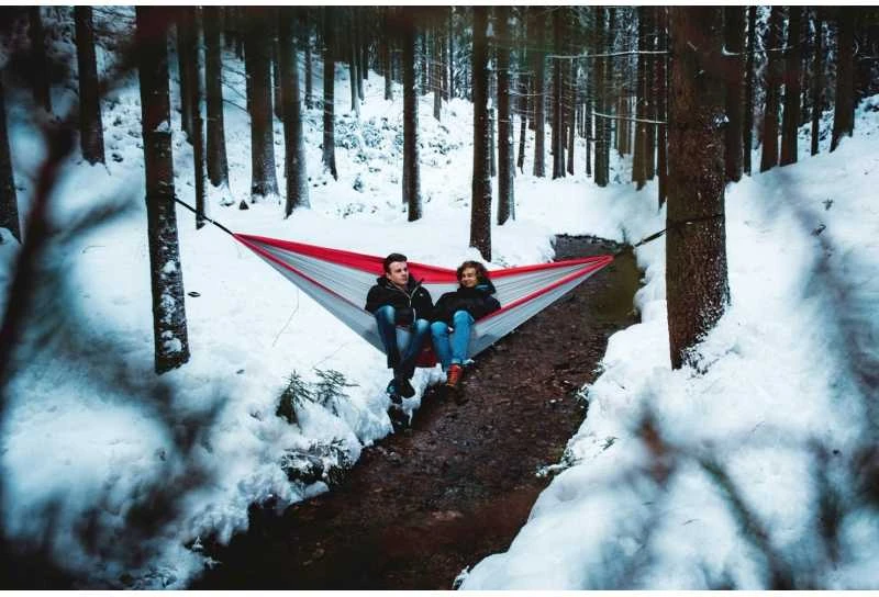 Amazonas Silk Traveller XXL (raudonas-sidabrinis) Travel Hamakas, 320x230 cm, 200 kg