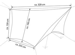 Amazonas Wing Tarp 320x140 cm aprašymas - Prekės nuotrauka