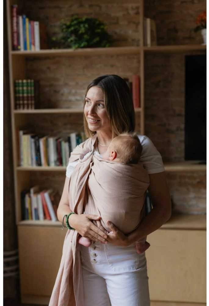 Boba Nosida BOBA Ring Sling, Peony Rožinė