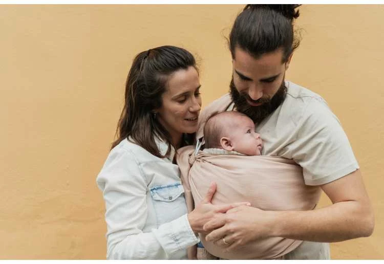 Boba Nosida BOBA Ring Sling, Peony Rožinė