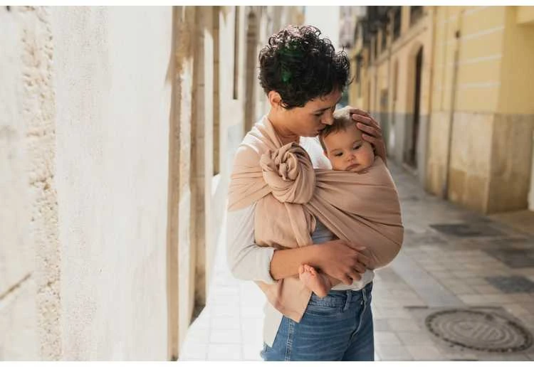 Boba Nosida BOBA Ring Sling, Peony Rožinė