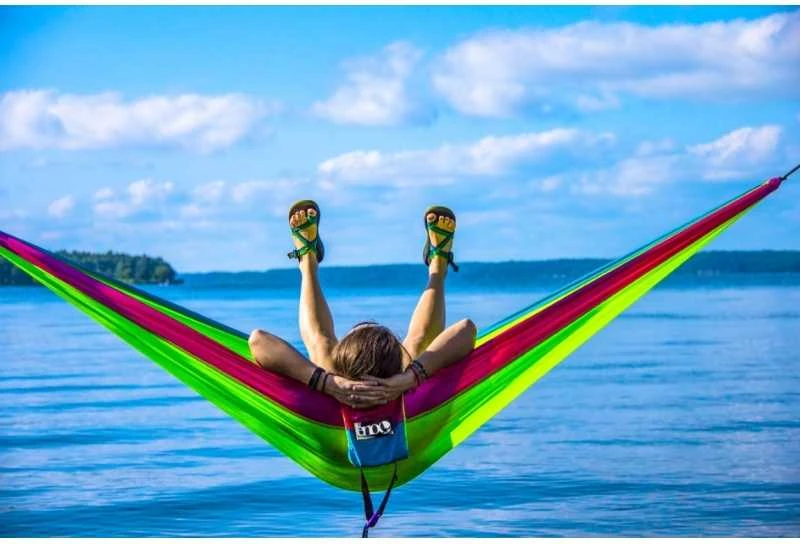 ENO DoubleNest Print Hammock, Soundwave: Aqua