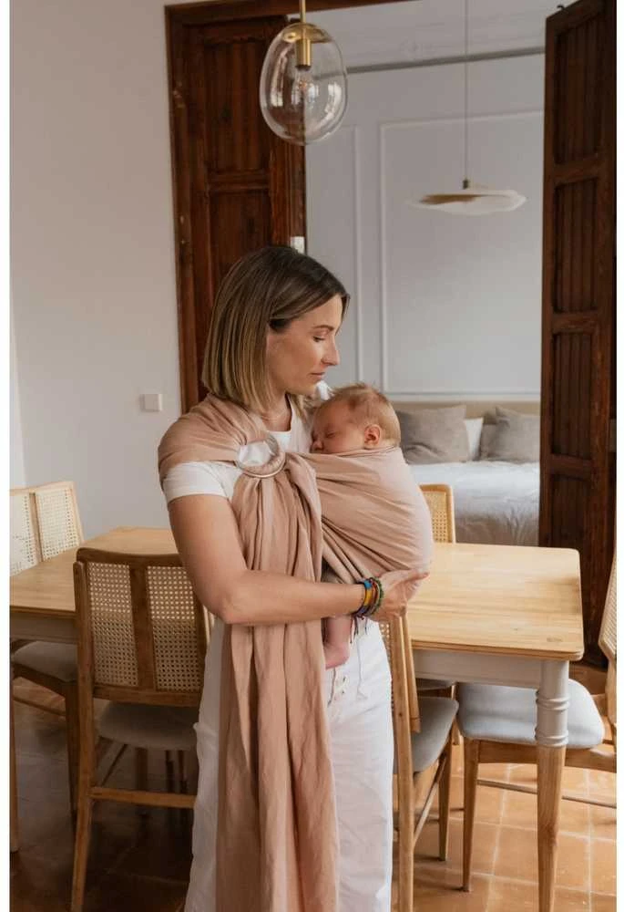 Boba Nosida BOBA Ring Sling, Peony Rožinė