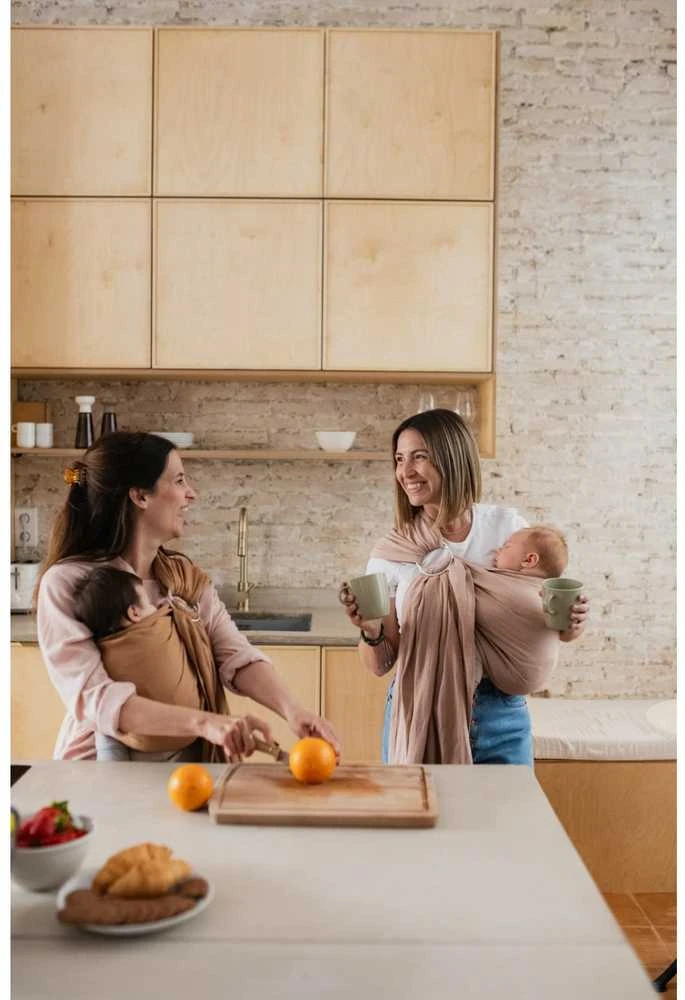 Boba Nosida BOBA Ring Sling, Peony Rožinė
