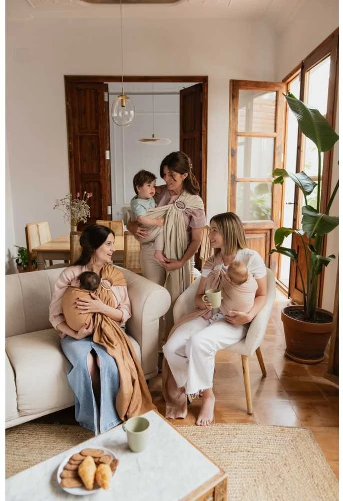 Boba Nosida BOBA Ring Sling, Peony Rožinė
